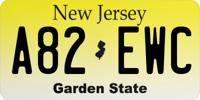 NJ license plate A82EWC