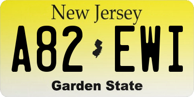 NJ license plate A82EWI