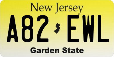 NJ license plate A82EWL