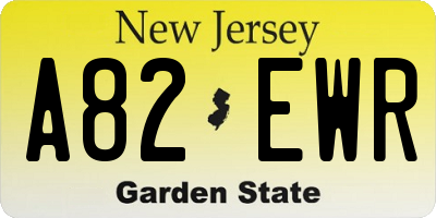 NJ license plate A82EWR