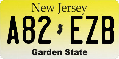 NJ license plate A82EZB