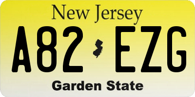 NJ license plate A82EZG