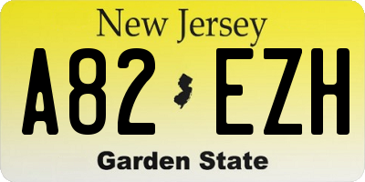 NJ license plate A82EZH