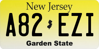 NJ license plate A82EZI