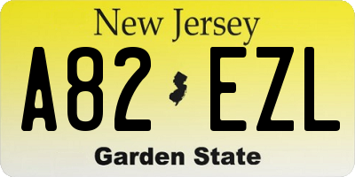 NJ license plate A82EZL