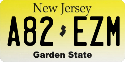 NJ license plate A82EZM