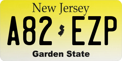 NJ license plate A82EZP