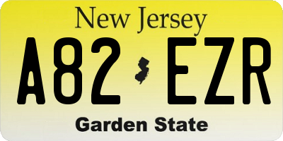 NJ license plate A82EZR
