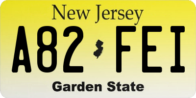 NJ license plate A82FEI