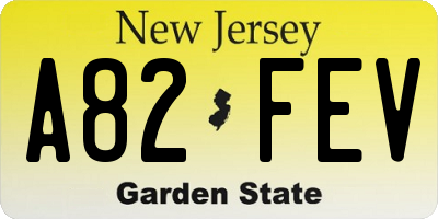 NJ license plate A82FEV