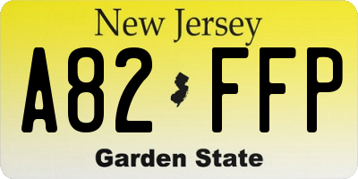 NJ license plate A82FFP