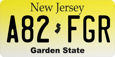 NJ license plate A82FGR