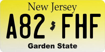 NJ license plate A82FHF