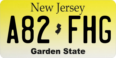 NJ license plate A82FHG