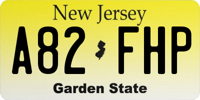 NJ license plate A82FHP