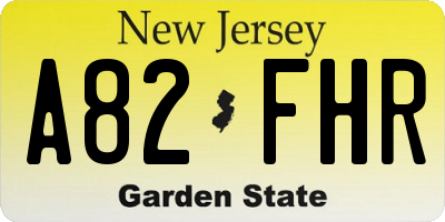 NJ license plate A82FHR