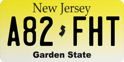 NJ license plate A82FHT