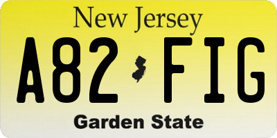 NJ license plate A82FIG