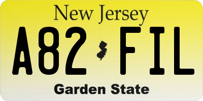 NJ license plate A82FIL