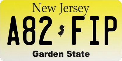 NJ license plate A82FIP