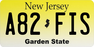 NJ license plate A82FIS
