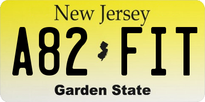 NJ license plate A82FIT
