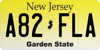 NJ license plate A82FLA