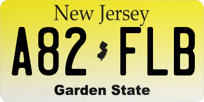 NJ license plate A82FLB