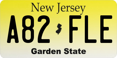 NJ license plate A82FLE