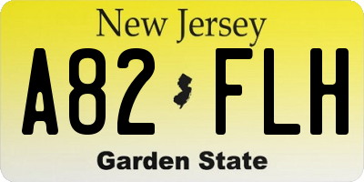 NJ license plate A82FLH