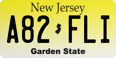 NJ license plate A82FLI