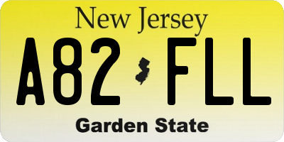 NJ license plate A82FLL