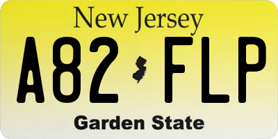 NJ license plate A82FLP