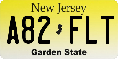 NJ license plate A82FLT