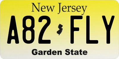 NJ license plate A82FLY