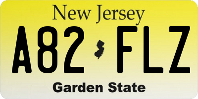 NJ license plate A82FLZ
