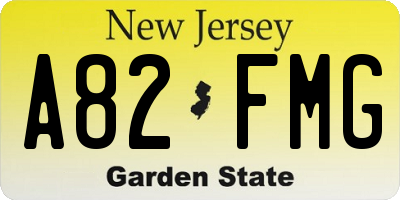 NJ license plate A82FMG