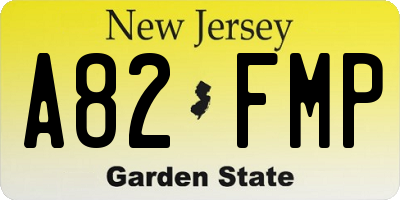 NJ license plate A82FMP
