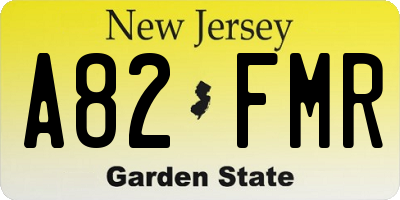 NJ license plate A82FMR