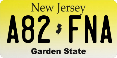 NJ license plate A82FNA