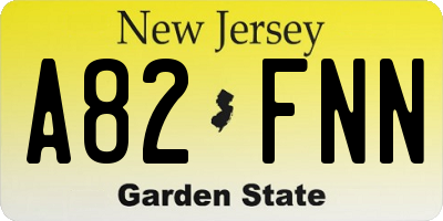 NJ license plate A82FNN
