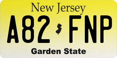 NJ license plate A82FNP