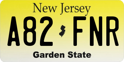 NJ license plate A82FNR