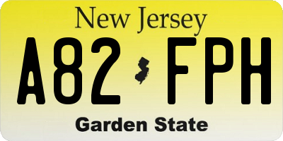NJ license plate A82FPH