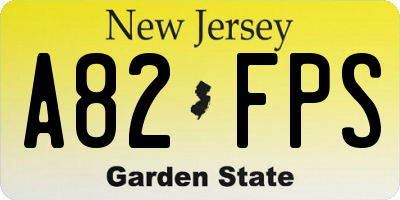 NJ license plate A82FPS