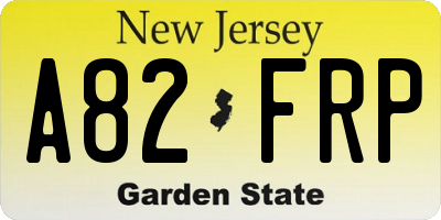 NJ license plate A82FRP