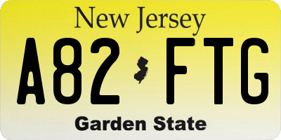 NJ license plate A82FTG