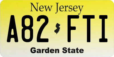 NJ license plate A82FTI