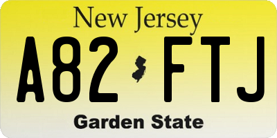NJ license plate A82FTJ