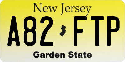 NJ license plate A82FTP
